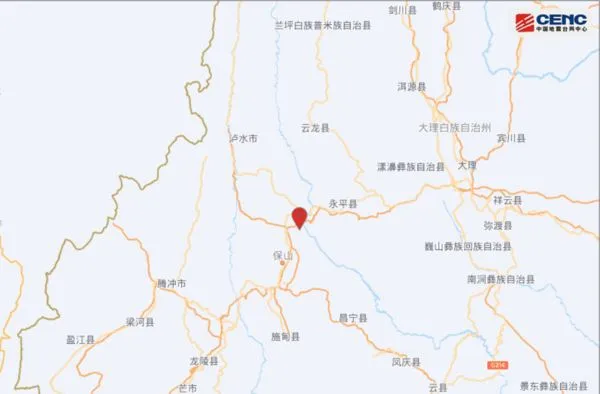 ▲▼大陸雲南在2日23時27分發生規模5.2地震。（圖／翻攝自中國地震台網）