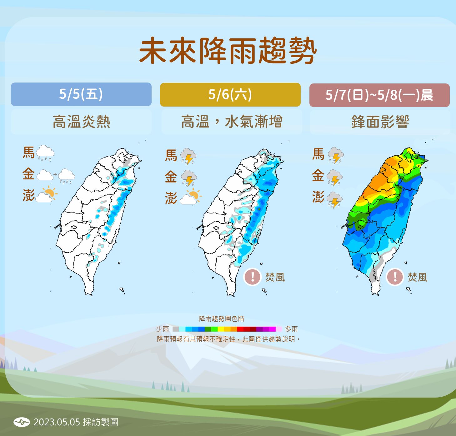 ▲▼未來一周天氣趨勢。（圖／氣象局）