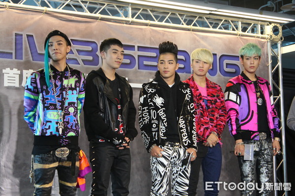 韓國流行天團「BIGBANG」來台，G-Dragon、大聲、勝利、太陽、TOP。(記者蕭采薇／攝)