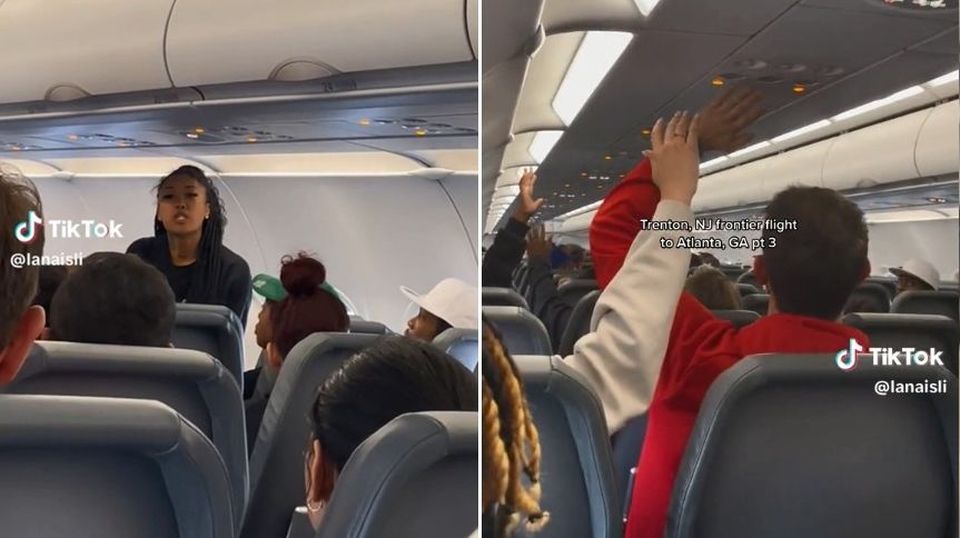 ▲▼女子太吵 機上乘客投票要求她下飛機。（圖／翻攝自tiktok@lanaisli）