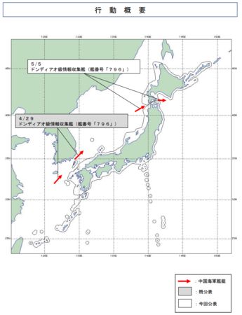 ▲▼日本黃金周期間，被解放軍軍艦繞了一圈。（圖／翻攝自統合幕僚監部）