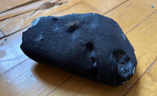 3公斤怪石擊中民宅　女一摸「還熱熱的」可能是40億年前太空隕石。（圖／翻攝自Hopewell Township NJ Police）