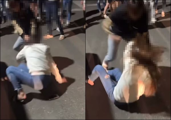 ▲▼基隆年輕人「喬事情」暴打長髮妹 20多人圍觀亮開山刀！女童全目睹。（圖／翻攝自爆料公社）