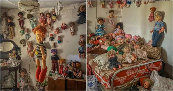 塞維利亞某個小村莊裡有個堆滿千隻娃娃的廢棄屋，當地人稱那是受詛咒的房子。（圖／翻攝自Instagram「places_forgotten」）