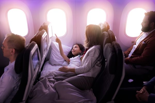 ▲▼紐西蘭航空2011年推出的空中沙發Skycouch可能會影響Skynest舒眠艙的銷售。（圖／翻攝自Facebook）