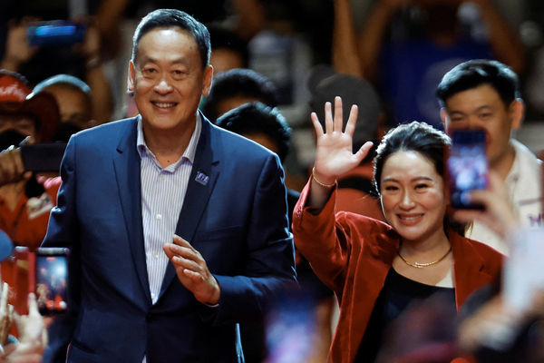 ▲前總理塔克辛（Thaksin Shinawatra）之女貝東丹（Paetongtarn Shinawatra）代表為泰黨參選 。（圖／路透）