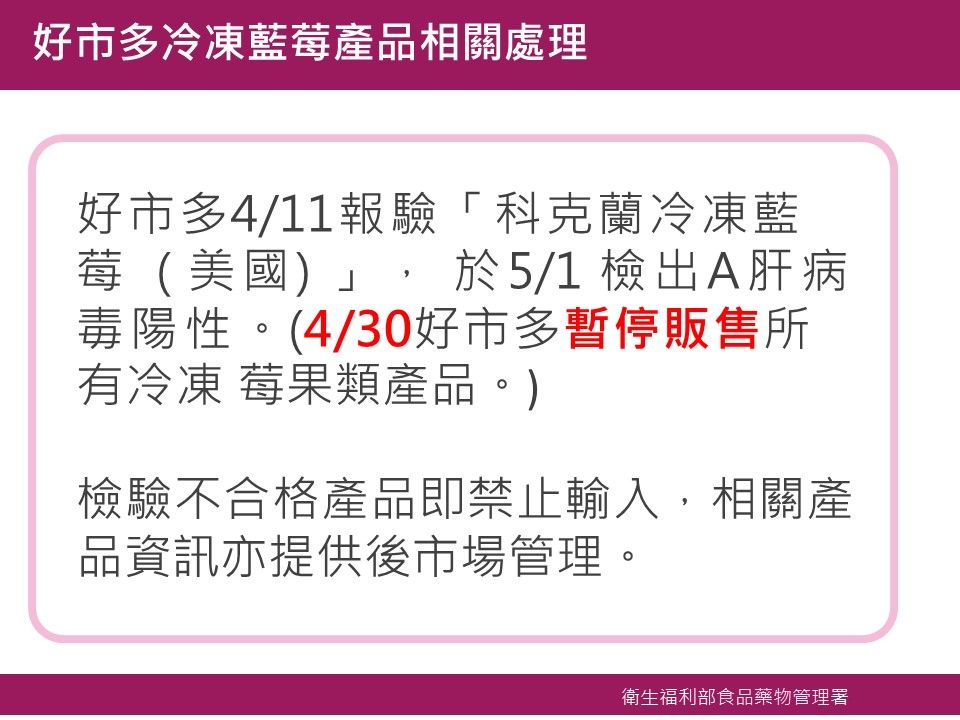 ▲▼食藥署說明好市多問題藍莓回收流程。（圖／食藥署提供）