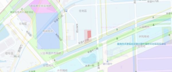 ▲▼標售,鹽行國中區段徵收區,台南,流標,自然人,建商,東森房屋,富住通商用不動產。（圖／《大心地圖房地網》提供）