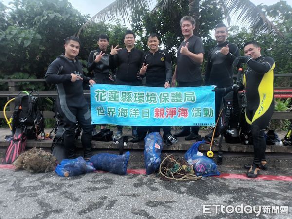 ▲▼潛海戰將下海清除海底垃圾。（圖／花蓮縣政府提供，下同）