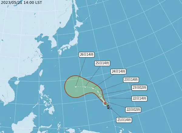 ▲▼瑪娃颱風最新位置和路徑。（圖／氣象局`）