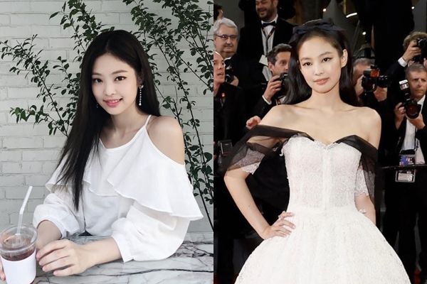 ▲Jennie出道初期（左）與近期（右）的妝容引韓網熱議。（圖／翻攝自Instagram／ninapark）