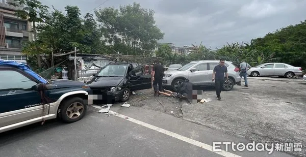 ▲▼花蓮擁槍毒男駕車衝撞攔查偵防車。（圖／記者王兆麟翻攝）