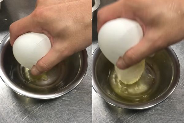 ▲▼巨大雞蛋敲出「蛋中蛋」。（圖／翻攝臉書／爆料公社）