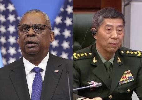 ▲美國防長奧斯汀與中國防長李尚福不會在新加坡場邊會面。（左圖／達志影像／美聯社／右圖／翻攝解放軍報）