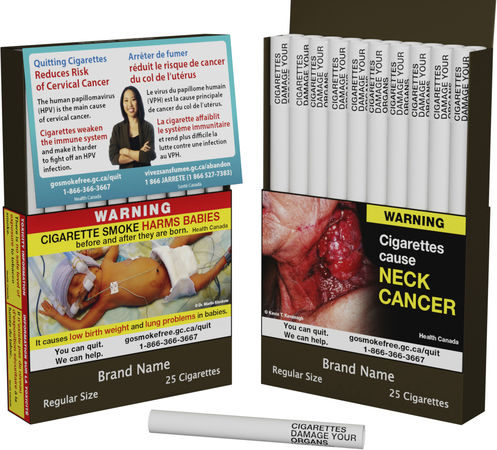 ▲▼加拿大衛生部宣布，8月1日起每一根香菸都必須直接印上健康警語。（圖／達志影像／美聯社）