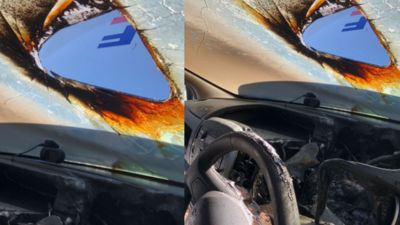 「把墨鏡放車裡」釀火燒車！陽光折射蓄熱燒毀儀表板　擋風玻璃破大洞