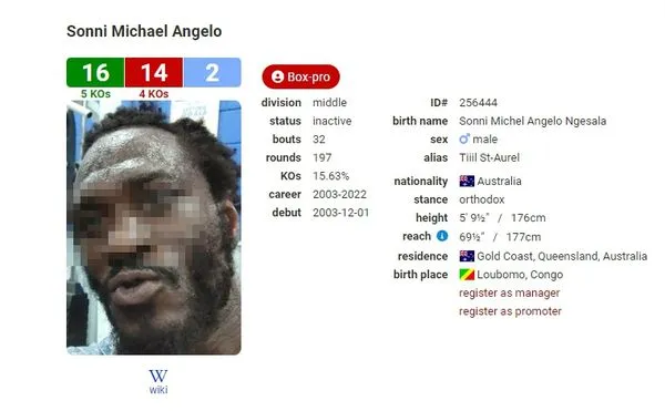 ▲▼Sonni Michael Angelo。（圖／翻攝自BoxRec）