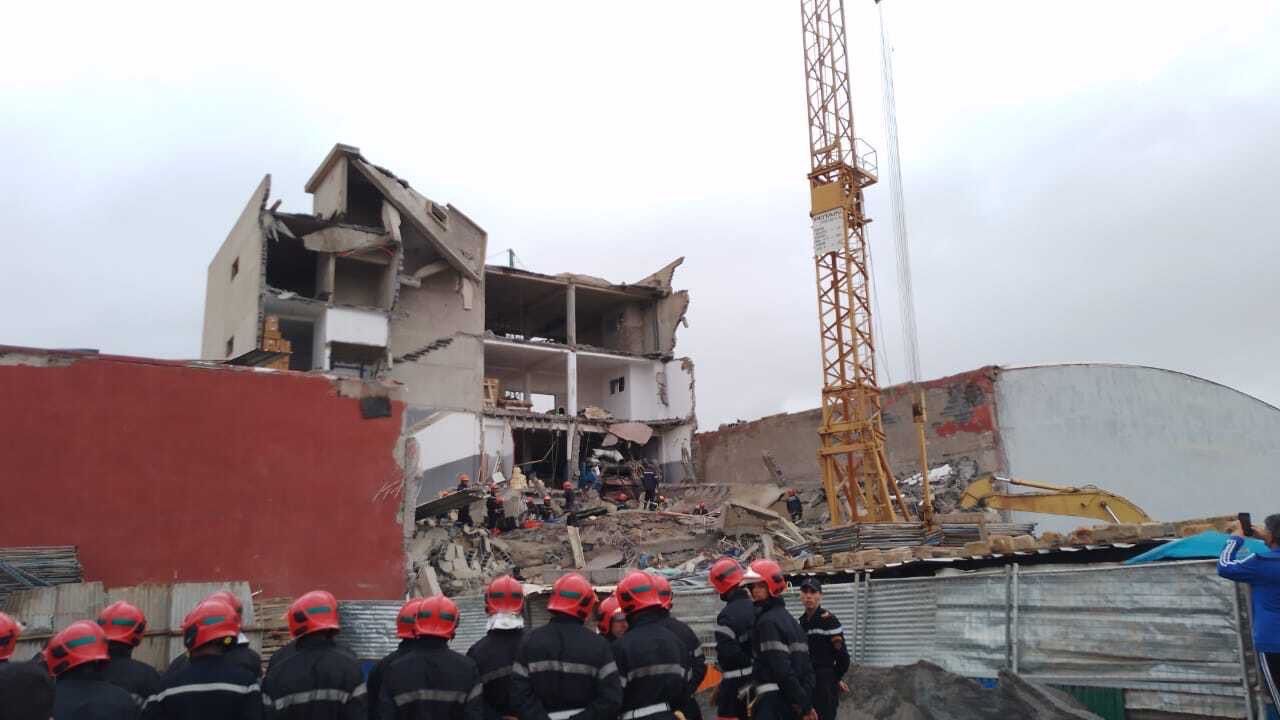 ▲摩洛哥工廠倒塌。（圖／翻攝推特「@Le360fr」）