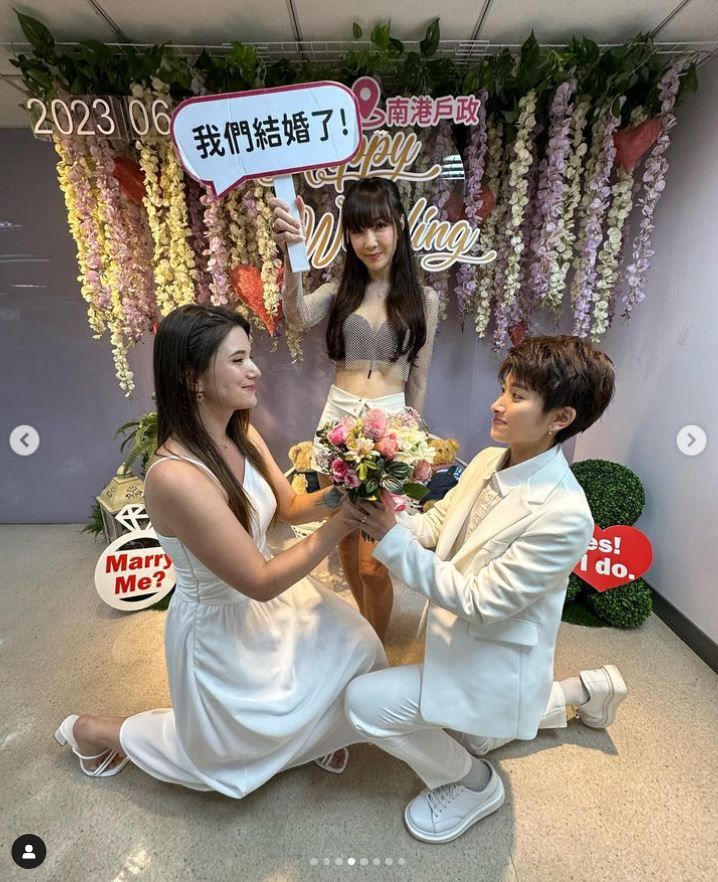 ▲鄭靚歆、Aky登記結婚。（圖／翻攝自Instagram／jinjin_c）