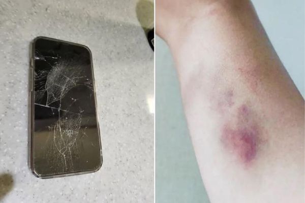 醫師男友不僅把原PO手機摔壞，還將她壓在地上強暴。（翻攝，Dcard）