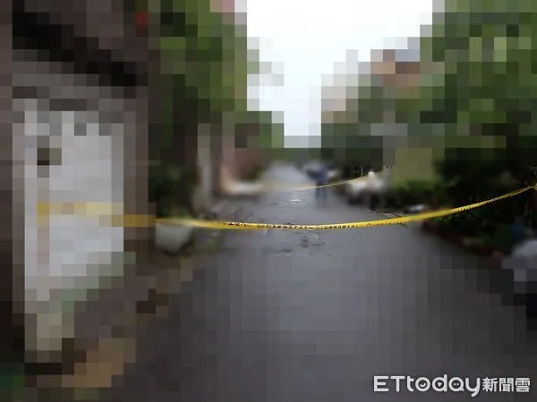 ▲▼汐止姊弟戀，離異夫妻雙雙墜樓身亡，現場拉起封鎖線。（圖／記者張君豪翻攝）