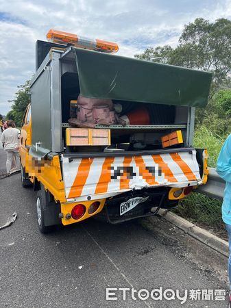 ▲國道3號嚴重車禍，聯結車撞緩撞車釀1死1命危。（圖／記者蔡文淵翻攝，下同）