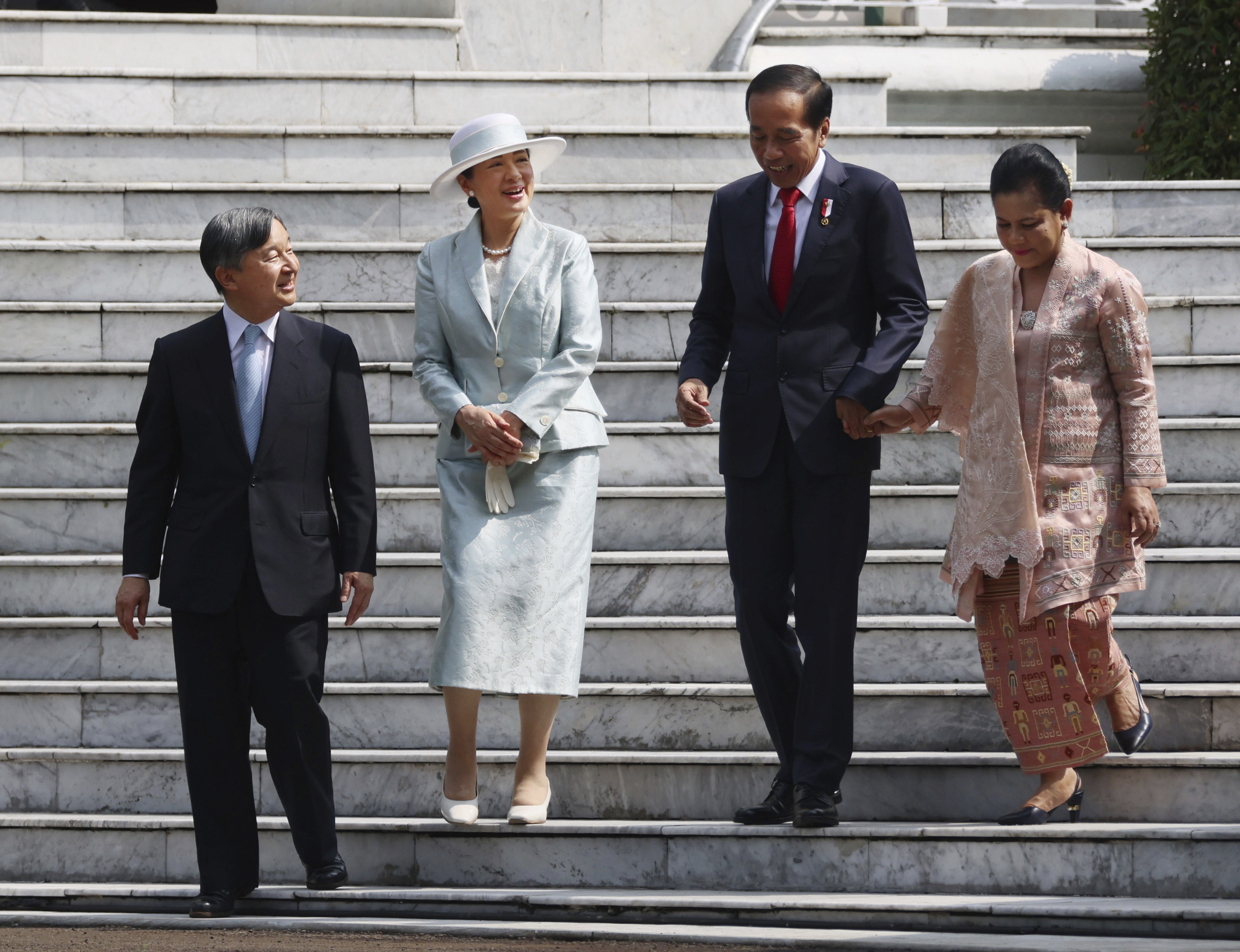 ▲日本德仁天皇,雅子皇后,印尼總統佐科威（Joko Widodo）。（圖／達志影像／美聯社）