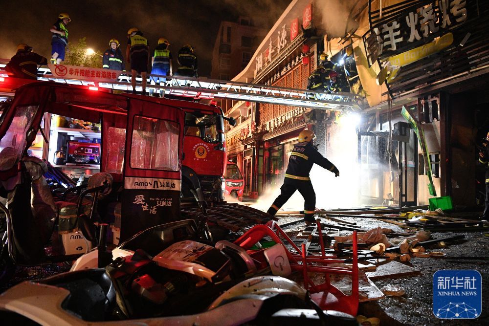 ▲▼寧夏銀川燒烤店爆炸事故已造成31人死亡。（圖／新華社／極目新聞）