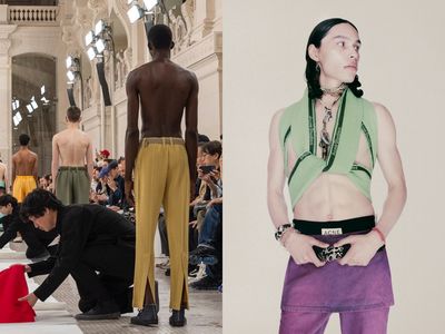巴黎男裝周/HOMME PLISSÉ ISSEY MIYAKE讓裸身男模當眾套上衣 Acne Studios大玩丹寧