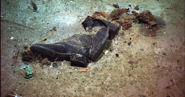 ▲▼鐵達尼號罹難者的鞋子沉在海底。（圖／達志影像／美聯社）