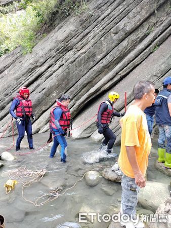 ▲位於台南南化關山里「千層岩瀑布」，23日中午傳出有人溺水失蹤，1名33歲男子與友人一同前往秘境遊玩，疑下水失蹤，消防人員潛水搜尋。（圖／民眾提供，下同）