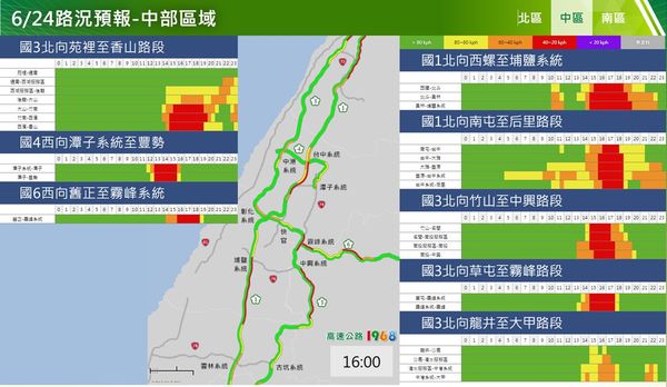 ▲▼端午連假國道路況預測。（圖／高公局）