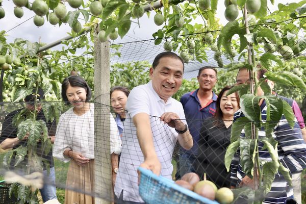 ▲侯友宜南投埔里大坪頂百香果體驗。（圖／新北市府提供）