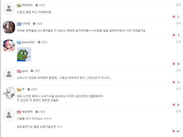 ▲▼韓國網友對該起事件留下評論。（圖／翻拍自網路）