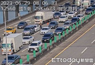 快訊／國道1號北向台北段2車追撞　車流回堵2km