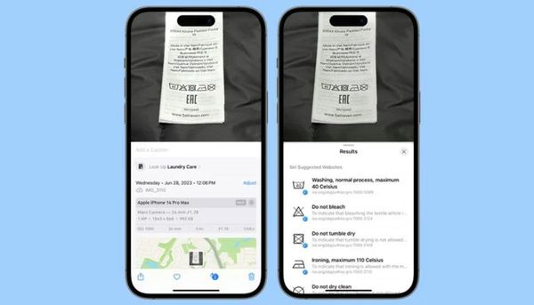 ▲iOS 17可幫忙識別洗衣標籤。（圖／取自MacRumors）