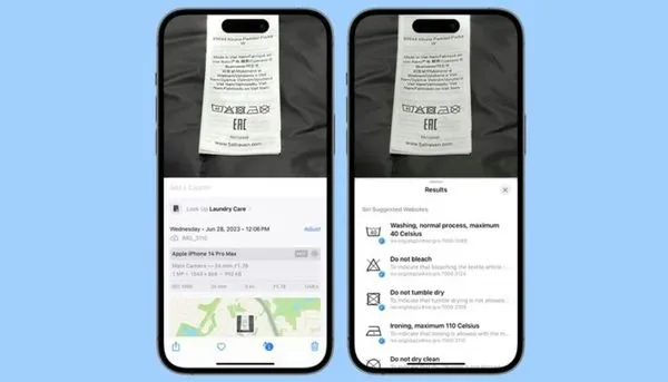 ▲iOS 17可幫忙識別洗衣標籤。（圖／取自MacRumors）