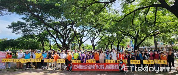 ▲屏東市公所於1日在千禧公園舉行「齊心防疫」誓師大會           。（圖／記者陳崑福翻攝）