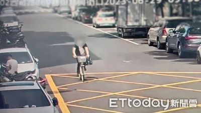 Ubike騎士撞路旁特斯拉　「哨兵模式」全都錄：他停下查看快閃