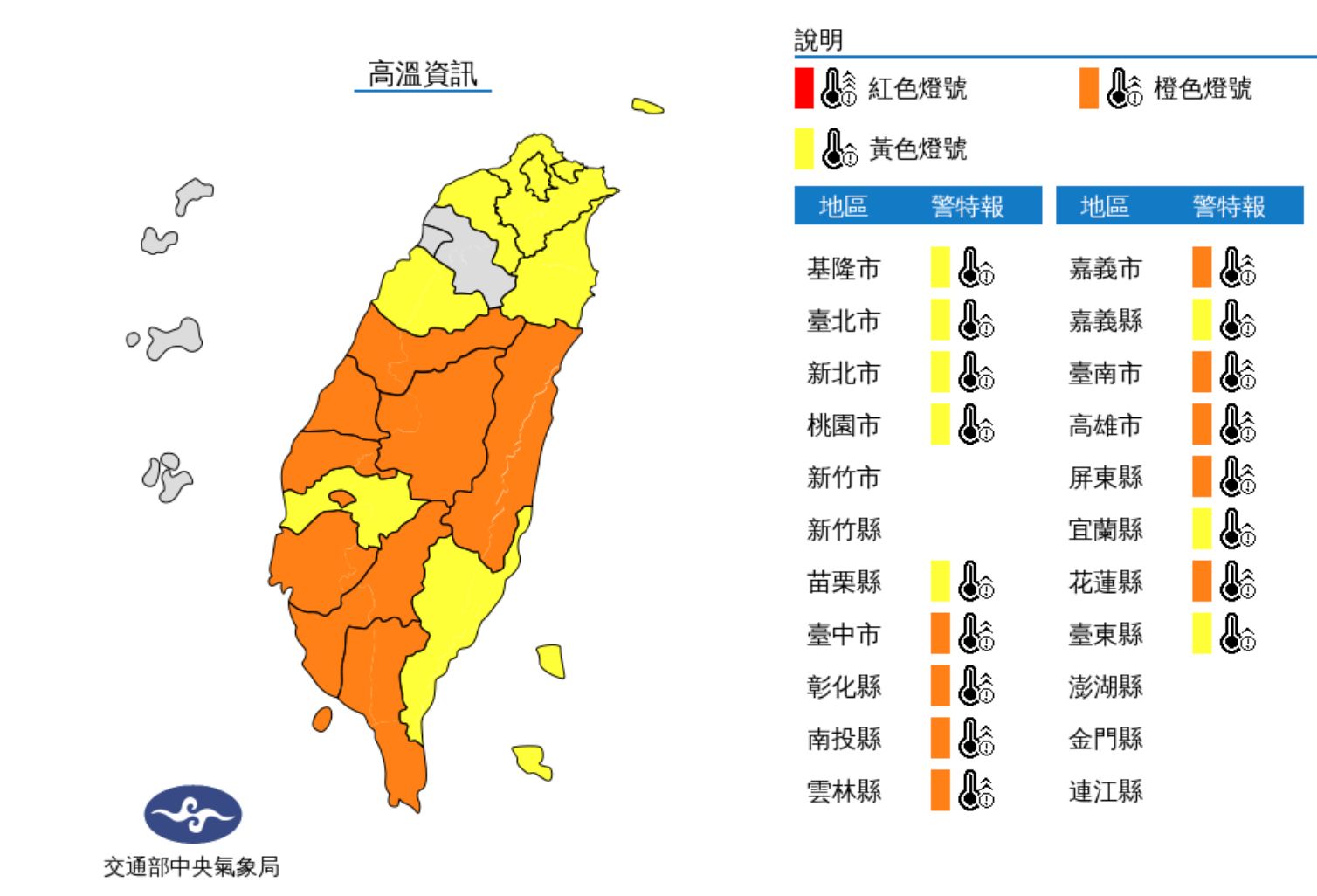 ▲氣象局發布高溫資訊。（圖／氣象局）