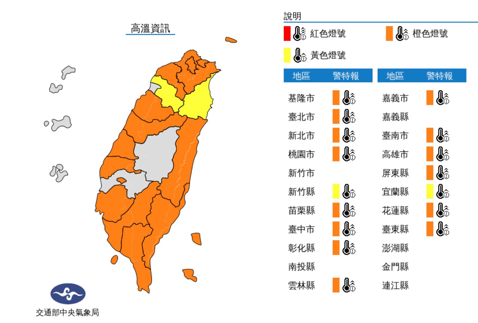 ▲氣象局發布高溫資訊。（圖／氣象局）