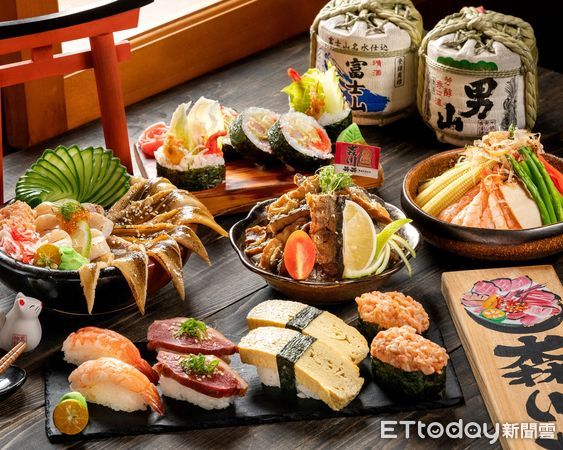 ▲森川丼丼提供生熟食丼、沙拉、生魚片、壽司、烤物及手捲等品項。（圖／森川丼丼提供）