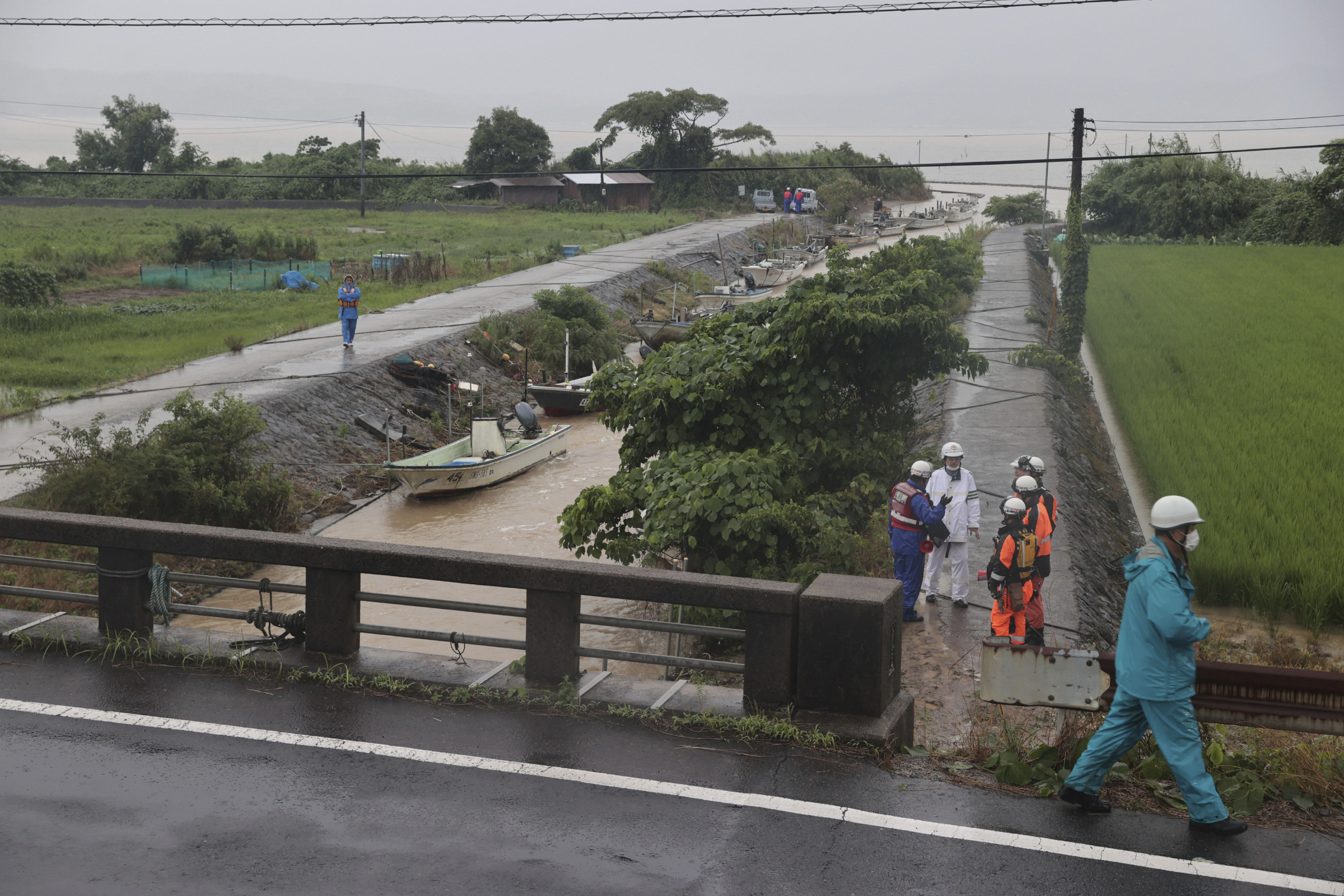 ▲▼梅雨轟炸日本。（圖／達志影像／美聯社）