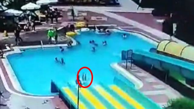 ▲▼土耳其男子在飯店泳池滑水道身亡。（圖／翻攝推特）