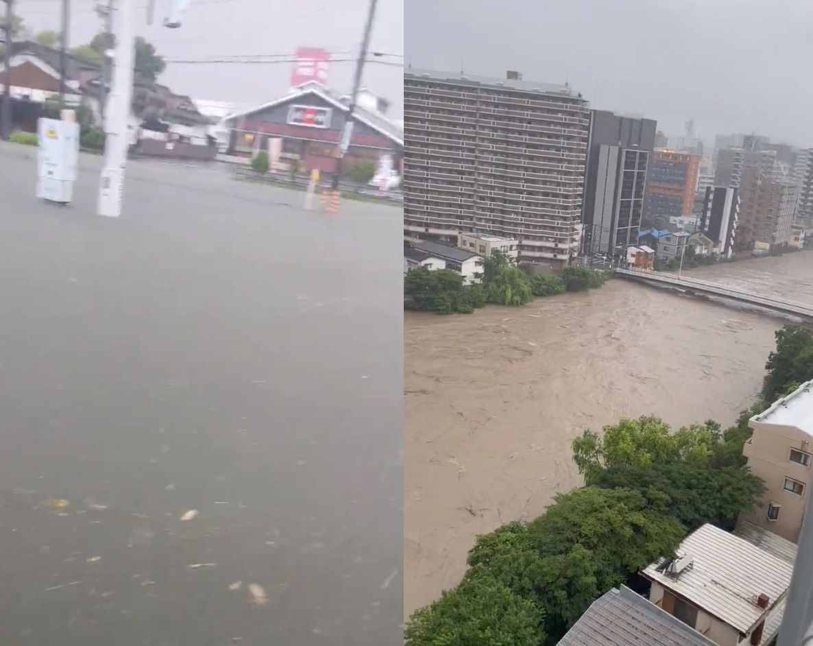 ▲日本九州暴雨致洪。（圖／翻攝推特）