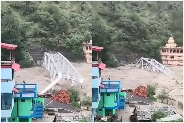 ▲▼印度北部與中國西藏接壤的喜馬偕爾邦（Himachal Pradesh）發生暴雨災情，多處橋梁被洪水沖斷，至少6人死亡。（圖／翻攝自YouTube、推特）