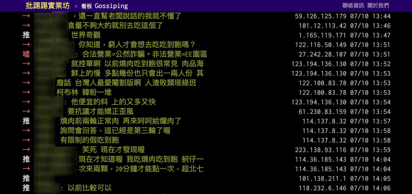 ▲▼吃到飽討論。（圖／翻攝批踢踢）