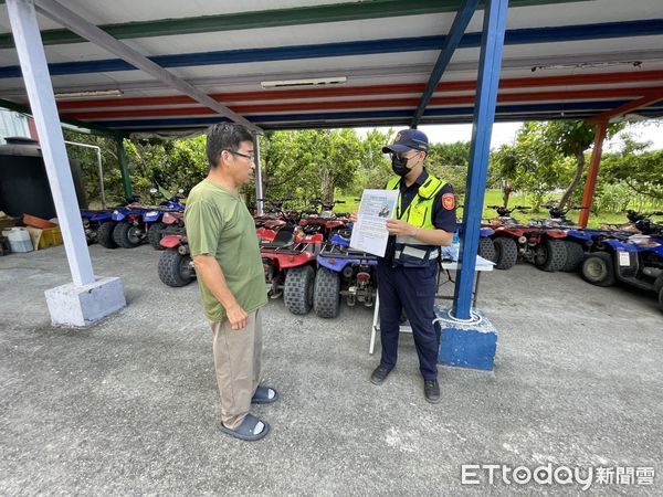 ▲花蓮警方以導禁兼施方式管理沙灘車行駛道路亂象。（圖／新城警分局提供，下同）