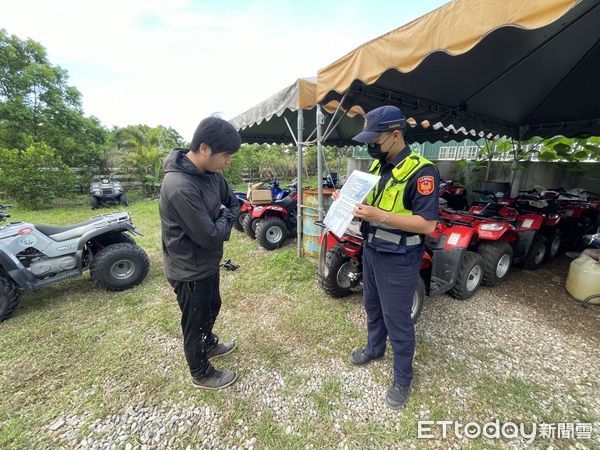 ▲▼花蓮縣政府呼籲沙灘車業者切勿帶客進入禁止活動之區域，以免受罰。（圖／新城警分局提供，下同）