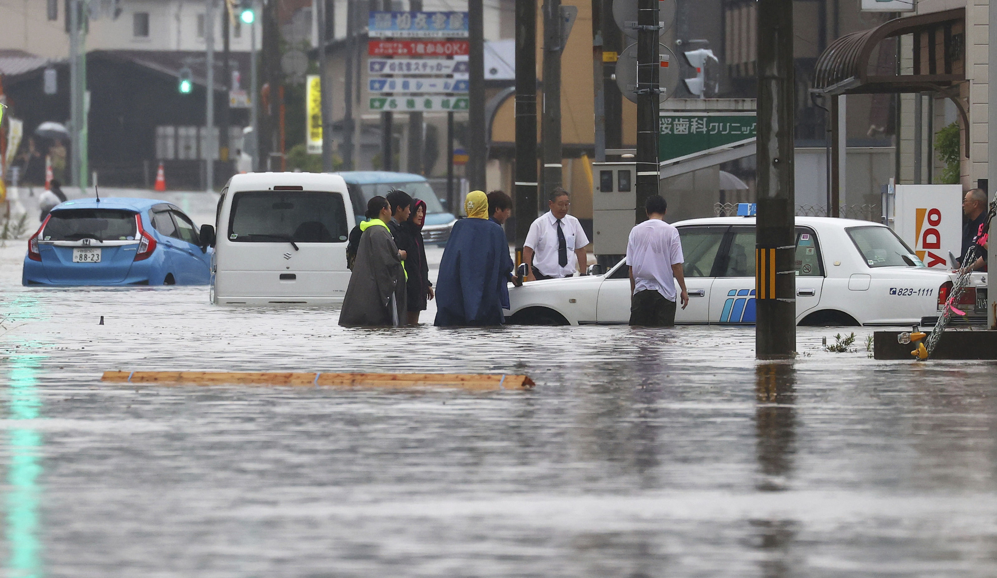 ▲▼日本秋田下大雨，雨量破40年紀錄。（圖／達志影像／美聯社）